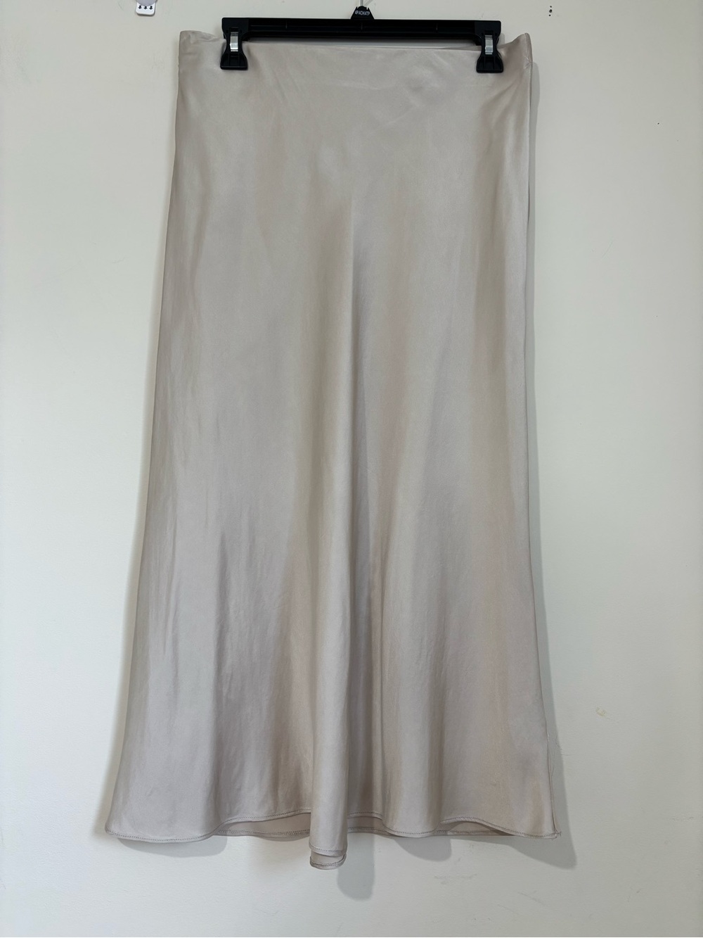 Quince Luxury Modern Feminine 100% Silk Champagne Satin Pull On Midi Skirt Sz M - Picture 4 of 16